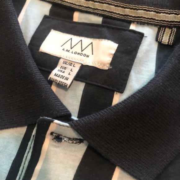 Polo with Light and Dark Blue Stripes - Picture 2 of 3